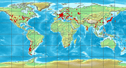 Collection sites of the Erysiphales collection